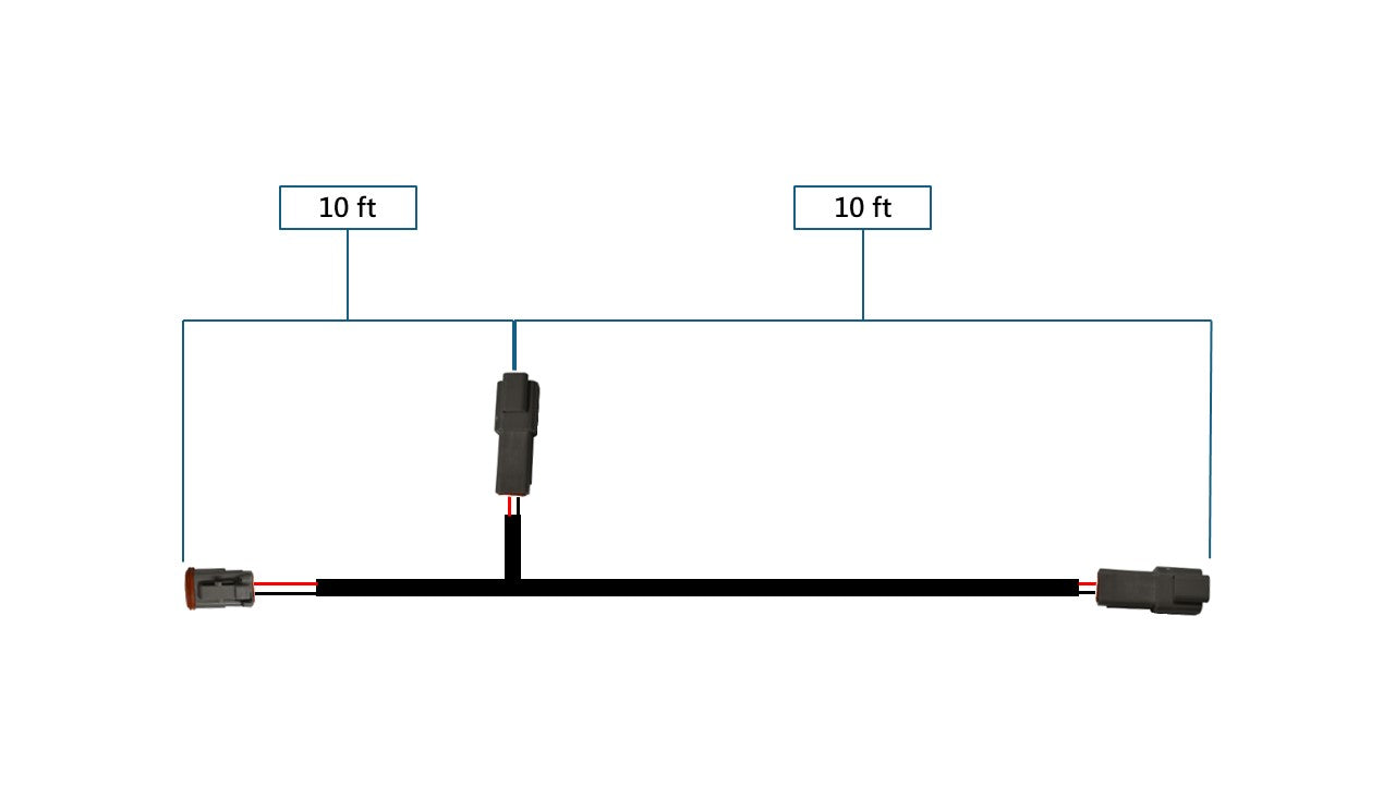 Y-Splitter Wire Extension - Dual LED Lights